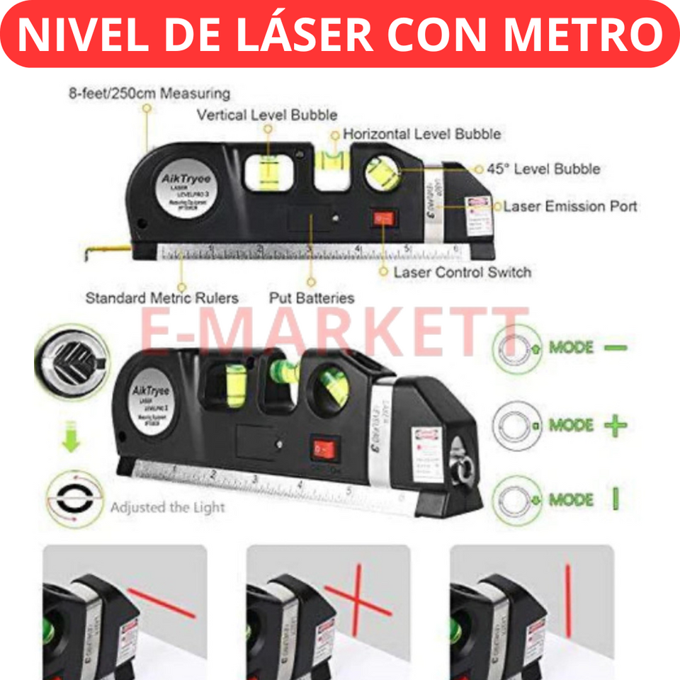 NIVEL LASER CON METRO PRO