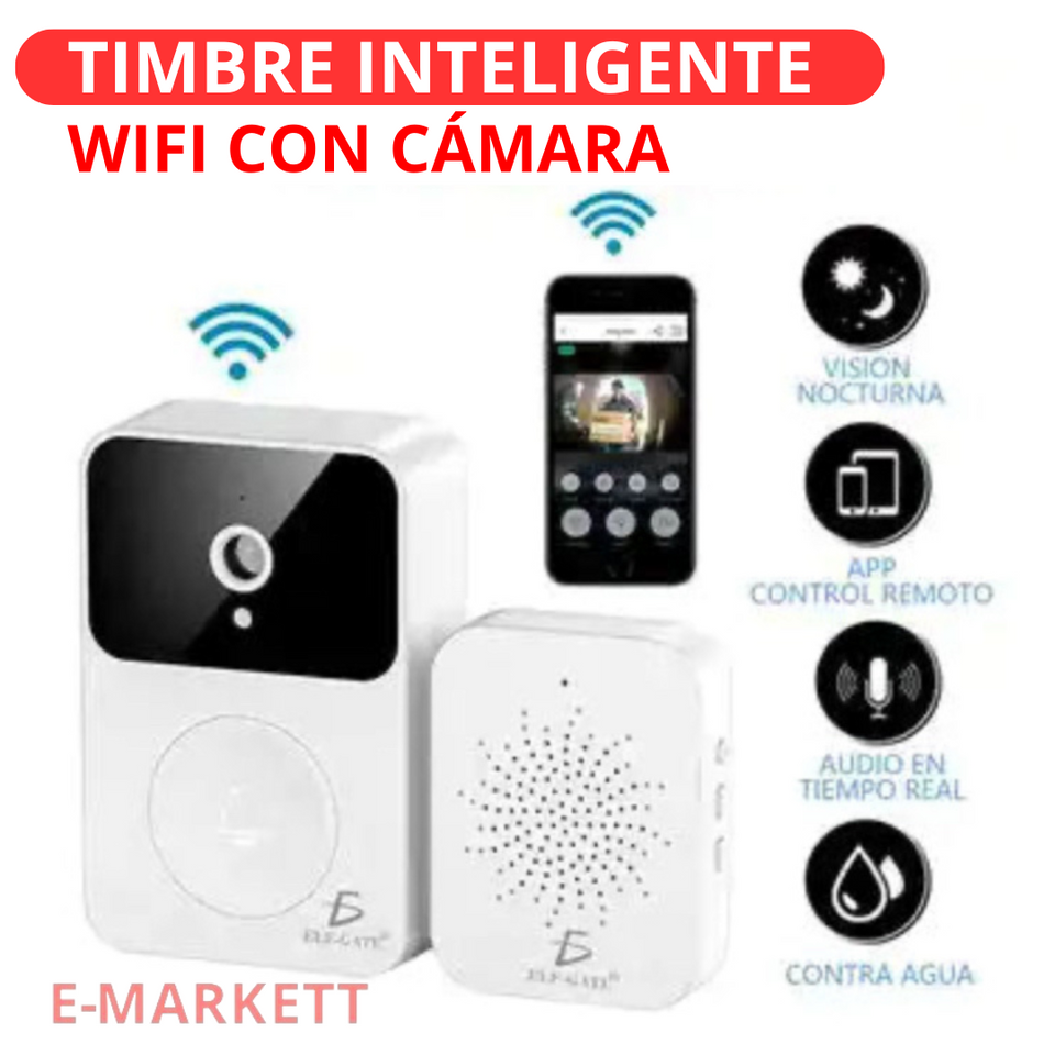 Timbre Inteligente Wifi Con Cámara Intercomunicador Celular