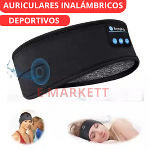 Auriculares deportivos inalámbricos con Bluetooth, diadema elástica para dormir.