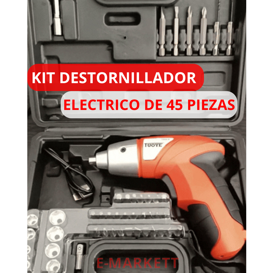 🪛KIT DESTORNILLADOR ELECTRICO  45 EN 1 🔩