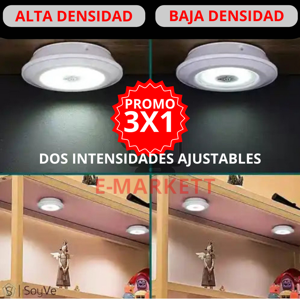 Juego Bombilla X3 Luces Led Inalámbrica Con Control De Mando