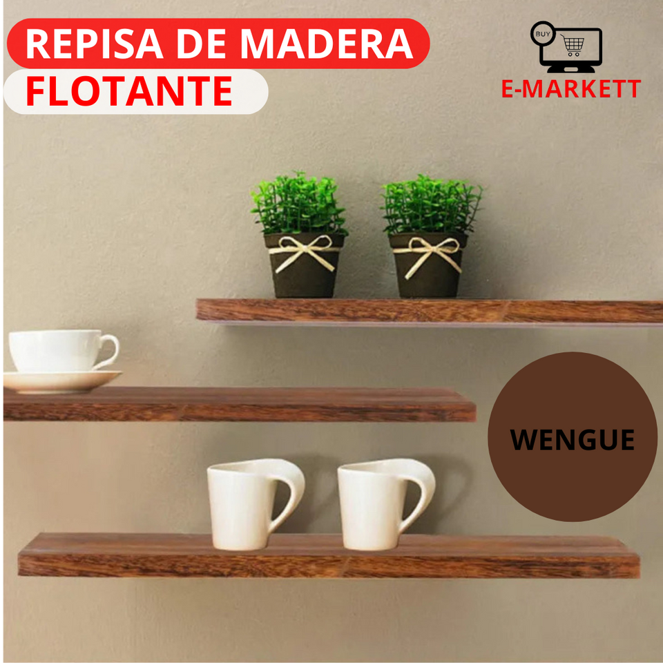 Set x3 Repisas  Flotante de Madera