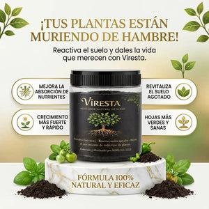 VIRESTA PODER DE RAÍZ™ Activador natural de suelo para plantas más fuertes y sanas. (250Gr)