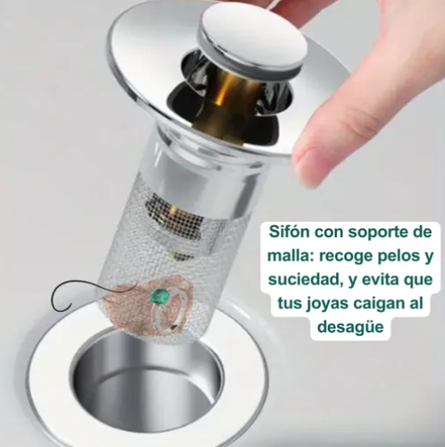 Sifón Steel Fresh De Desagüe Para Lavado Con Filtro