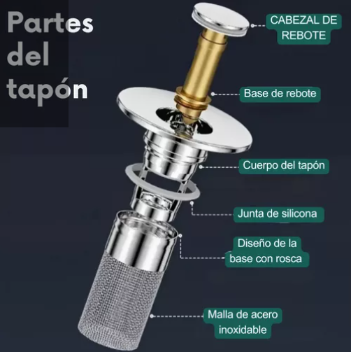 Sifón Steel Fresh De Desagüe Para Lavado Con Filtro