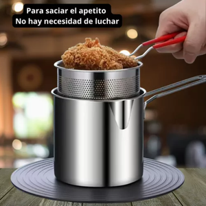 Olla Freidora De Acero Inoxidable FryMaster + Cesta Coladora - 1,2 L