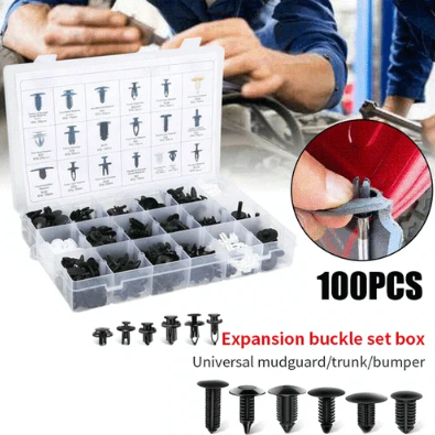 Kit Completo 100 Pz Clips y Pernos Parachoques, Puertas, Defensas Cualquier Modelo Auto (Llave Especial GRATIS🎁)