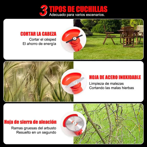 INALAMBRICA! Desbrozadora Eléctrica 3 en 1🌱 Podadora Cortadora Césped
