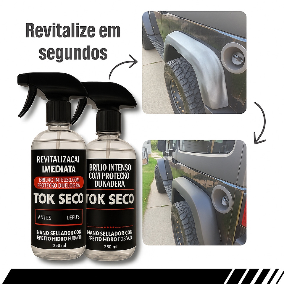 PAGUE 1 LLEVE 2 TOK SECO 250ml - Revitalizador de plásticos para automóviles (ENVÍO GRATIS)