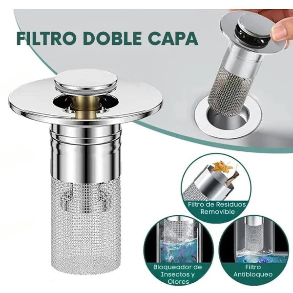 Sifón Steel Fresh De Desagüe Para Lavado Con Filtro